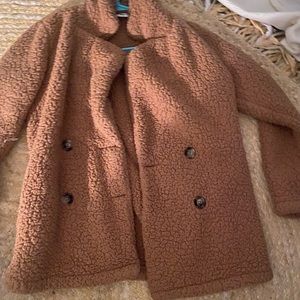 Two sweaters coat soft fully cream and brown medium